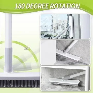 IVYROLL Grout Brush with Long Handle, Grout Cleaner for Tile Floors, Shower Tile Floor Scrubber for Cleaning Baseboard Bathroom