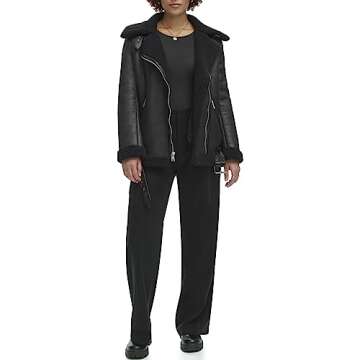 Levi's Women's Stylish Faux Shearling Moto Jacket for Cozy Warmth