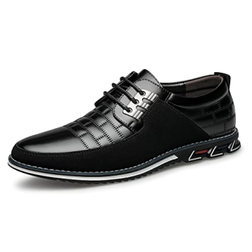 Men's Dress Shoes Wide Width, Comfort Dress Sneakers Men Fashion Business Casual Oxford Shoes Soft L...