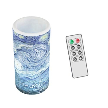 Van Gogh Starry Night Flameless LED Candle with Remote