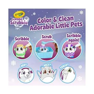 Crayola Scribble Scrubbie Pets Arctic Snow Explorer, Color & Wash Creative Toy, Gift for Kids, Age 3, 4, 5, 6