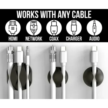 JTek 24-Pack Cord Organizer Strong Adhesive Cable Clips