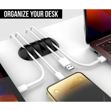 JTek 24-Pack Cord Organizer Strong Adhesive Cable Clips