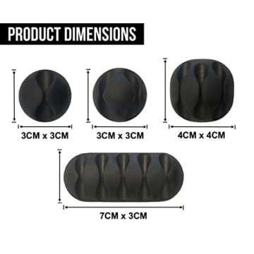 JTek 24-Pack Cord Organizer Strong Adhesive Cable Clips