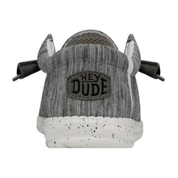 Hey Dude Men's Wally Stretch Fleece Stone White Size 13 | Menâ€™s Shoes | Men's Lace Up Loafers | Comfortable & Light-Weight