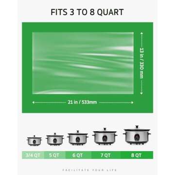 Syntus Slow Cooker Liners, 60 Count Cooking Bags Large Size Disposable Pot Liners Plastic Bags, Fit ...