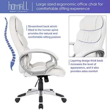 Homall High Back Office Chair PU Leather Adjustable Height