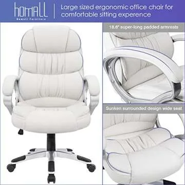 Homall High Back Office Chair PU Leather Adjustable Height
