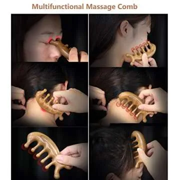SAEEYCUE Sandalwood Gua Sha Comb for Relaxation and Hair Care