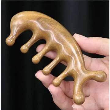 SAEEYCUE Sandalwood Gua Sha Comb for Relaxation and Hair Care