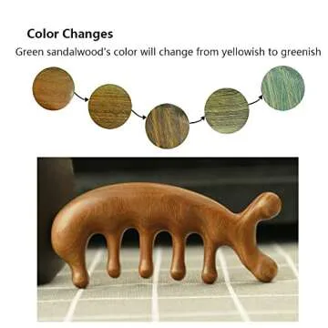 SAEEYCUE Sandalwood Gua Sha Comb for Relaxation and Hair Care