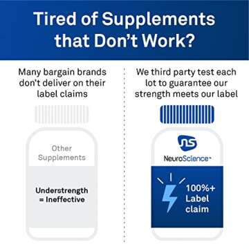 NeuroScience Calm Sleep Aids for Adults - Kavinace OS - Soothing Neuro Immune Support Supplement with L Theanine & 5mg Melatonin - Quick Relief from Sleeplessness After Just One Dose (60 Capsules)