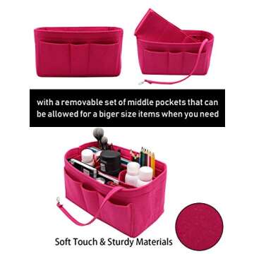 LEXSION Felt Insert Bag Organizer Bag In Bag For Handbag Purse Organizer Fits Speedy Neverful