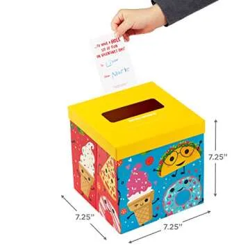 Hallmark Valentines Day Cards and Mailbox for Kids School Classroom Exchange, Punny Foods (1 Box, 32 Valentine Cards, 35 Stickers, 1 Teacher Card)