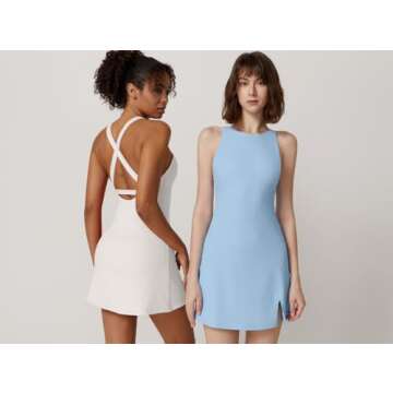 Stylish QINSEN Women's Athletic Tennis Dress with Pockets