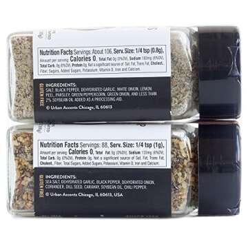Urban Accents FOODIE ESSENTIALS Seasoning Spices Gift Set (Set of 5) Gourmet Salt Gift Set of Grill Seasonings, Spices, Rubs and Dryglaze for Meats, Veggies and More