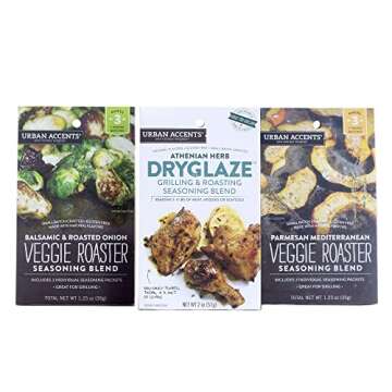 Urban Accents FOODIE ESSENTIALS Seasoning Spices Gift Set (Set of 5) Gourmet Salt Gift Set of Grill Seasonings, Spices, Rubs and Dryglaze for Meats, Veggies and More