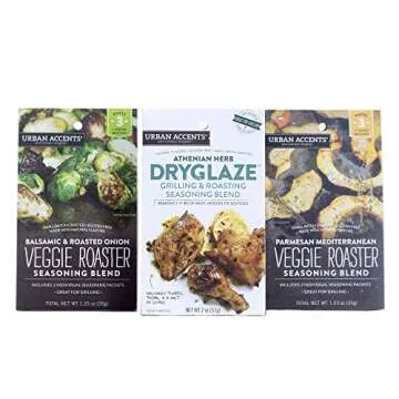 Urban Accents FOODIE ESSENTIALS Seasoning Spices Gift Set (Set of 5) Gourmet Salt Gift Set of Grill Seasonings, Spices, Rubs and Dryglaze for Meats, Veggies and More