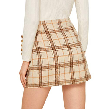 MakeMeChic Plaid High-Waisted Mini Skirt for Women