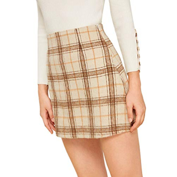 MakeMeChic Plaid High-Waisted Mini Skirt for Women