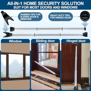 Rerishom Heavy Duty Door Security Bar, 2 Pack