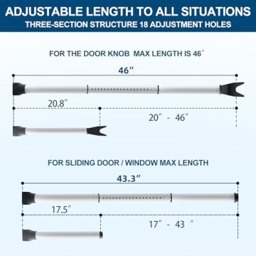 Rerishom Heavy Duty Door Security Bar, 2 Pack