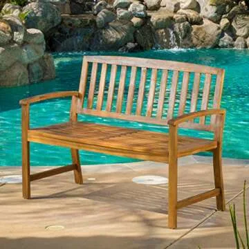 Christopher Knight Home Loja Acacia Bench, Teak Finish