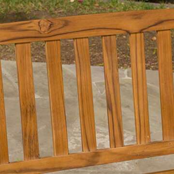 Christopher Knight Home Loja Acacia Bench, Teak Finish