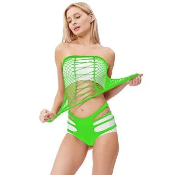 LEMON GIRL Women's Set US4-18 Lingerie Fishnet BabyDoll Bodysuit Mini Dress