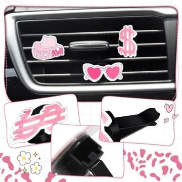 Tallew 8 Pcs Preppy Car Vent Clips Cute Air Decor