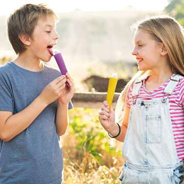 JARCOLD Silicone Popsicle Molds, Mini Silicone Ice Pop Molds with Lids, Popsicle Maker Molds with Cleaning Brush and Silicone Funnel, 6 Colors, Set of 12