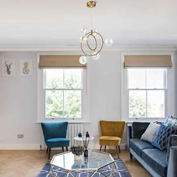 Modern Glass Sputnik Chandelier - Dimmable Brass Fixture