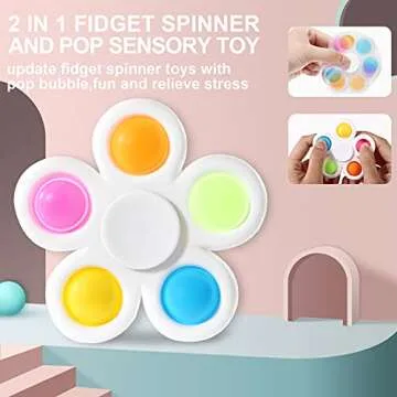 GOHEYI Fidget Spinners 6 Pack - Fun Sensory Toys for Kids