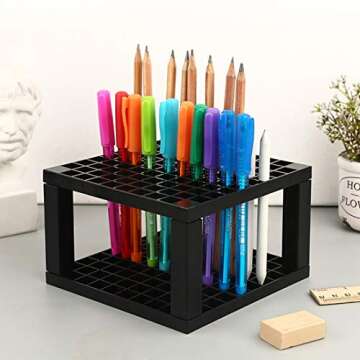 Foraineam 4-Pack 96 Holes Pencil Holder - Desk Organizer Ideas
