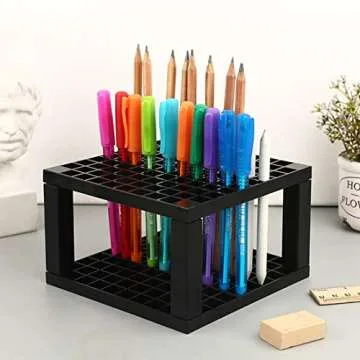 Foraineam 4-Pack 96 Holes Pencil Holder - Desk Organizer Ideas