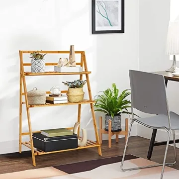Giantex 3-Tier Bamboo Plant Stand Foldable Organizer