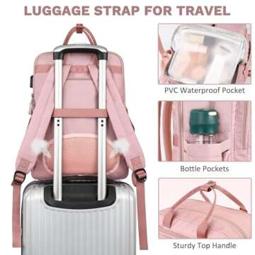 Mancro Travel Backpack for Women with USB Charging Port