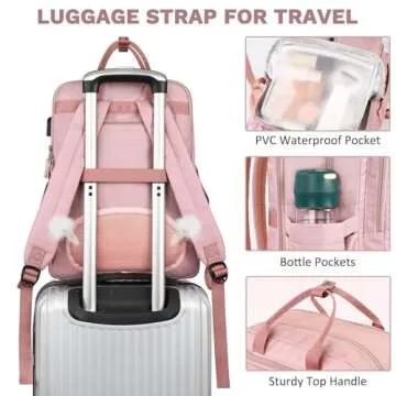 Mancro Travel Backpack for Women with USB Charging Port