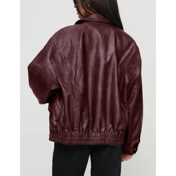 Stylish Women's Faux Leather Motorcycle Jacket for Fall