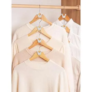 Smartor Clothes Hanger Connector Hooks 60 Pack, Closet Storage and Organization as Hangers Space Saving, Hanger Add on Hook as Closet Organizer, Stacking Hangers, Cascading Space Saver, White