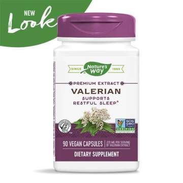 Nature's Way Valerian Premium Extract - 220 mg of valerian extract per 2-capsule Serving - Supports Restful Sleep* - Non-GMO Project Verified - Herbal Supplements - Gluten Free - 90 Capsules (2 Pack)