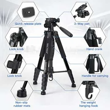 MACTREM 55" Travel Tripod for DSLR & SLR Cameras
