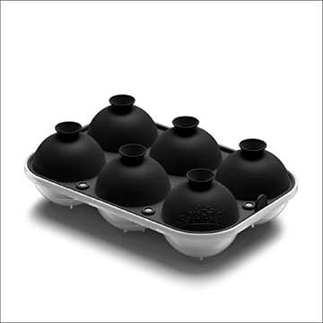 Samuelworld Large Ice Ball Maker with Lid, 6 x 2.5 Inch Ice Balls - BPA Free, Easy To Fill Round Sil...