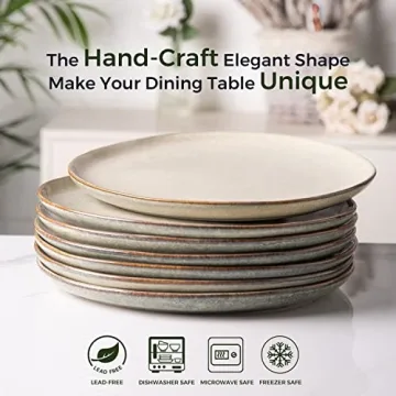AmorArc Handmade Reactive Glaze Dinner Plates Set