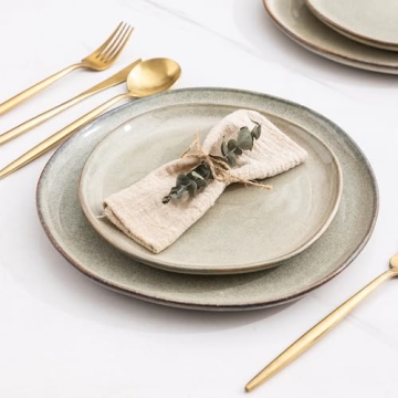 AmorArc Handmade Reactive Glaze Dinner Plates Set