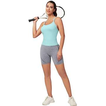 MathCat Workout Tank Tops for Women with Built in Bra, Sleeveless Gym Tops Seamless Racerback Athletic Yoga Shirts