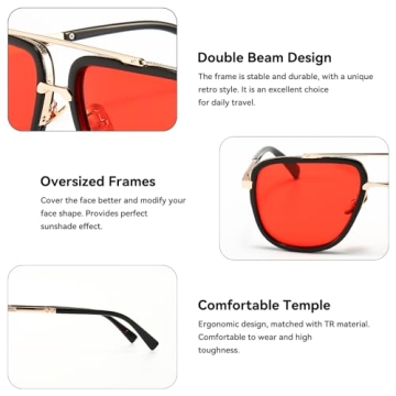 Stylish Dollger Oversized Square Aviator Sunglasses