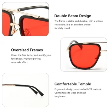 Stylish Dollger Oversized Square Aviator Sunglasses