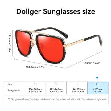 Stylish Dollger Oversized Square Aviator Sunglasses
