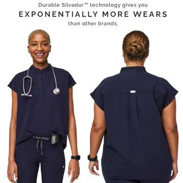 FIGS Rafaela Oversized Scrub Top Women Navy Blue XXS